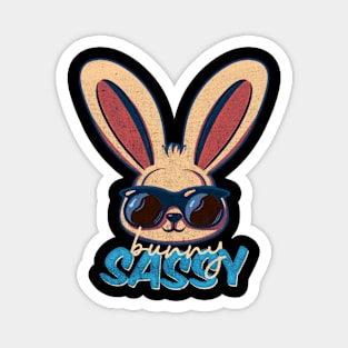 Sassy Bunny Rabbit Wearing Sunglasses Retro Magnet