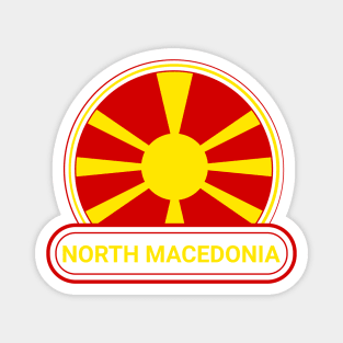 North Macedonia Country Badge - North Macedonia Flag Magnet