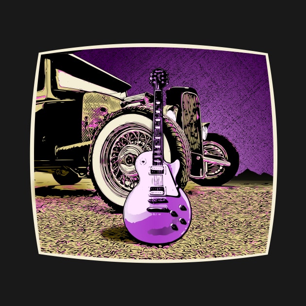 Rock n Roll Hot Rod, Guitar with Classic hot rod by ZoeysGarage