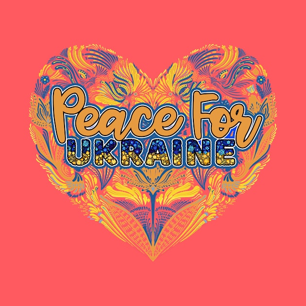 Peace For Ukraine Mandala Heart by The Christian Left