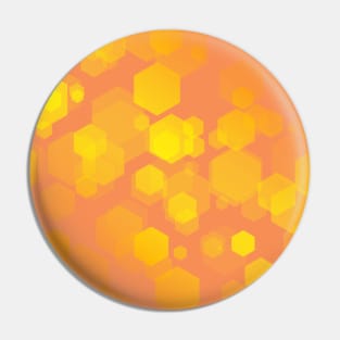 Abstract Orange Hexagon - Shape Pattern Pin