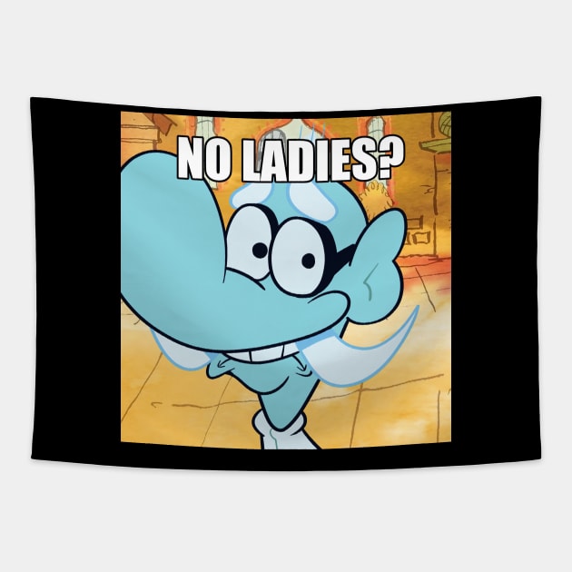 No Ladies - Funny Mem Tapestry by Tracy Daum