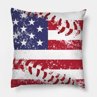 Baseball American Flag Pillow