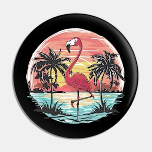 Flamingo Sunset Pin