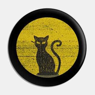 Scary Black Cat Halloween Pin