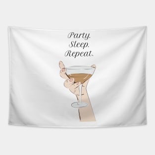 Party Sleep Repeat Tapestry