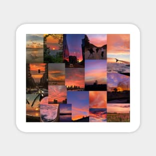 sunset aesthetic collage Magnet