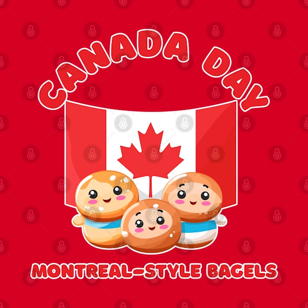 Canada Day Funny Kawaii Montreal-Style Bagels by DanielLiamGill