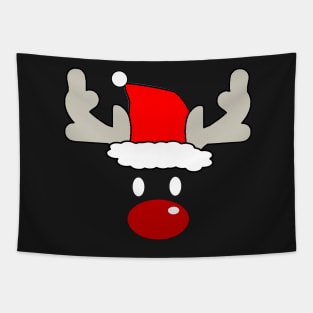 Santa Rudolph the Red Nose Reindeer (Dark) Tapestry