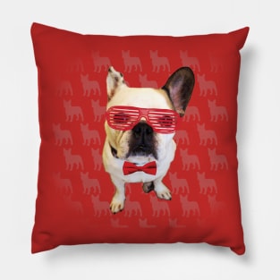 Hipster Frenchie Pillow