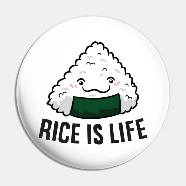 Rice Is Life Funny Love Rice Chinese Rice Pin by EQDesigns