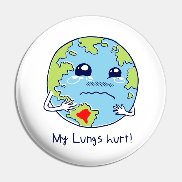 Lungs of Earth Pin by Vincent Trinidad Art