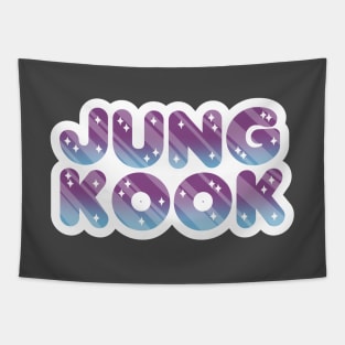 BTS Jeon Jungkook name sparkling typography Morcaworks Tapestry