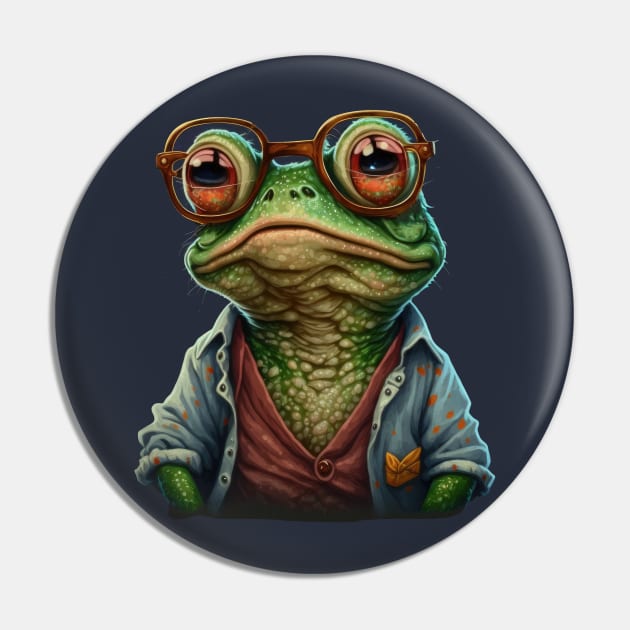 Funny Frog 4 - Doctor Frullpus Pin by ArtOfArtiglio