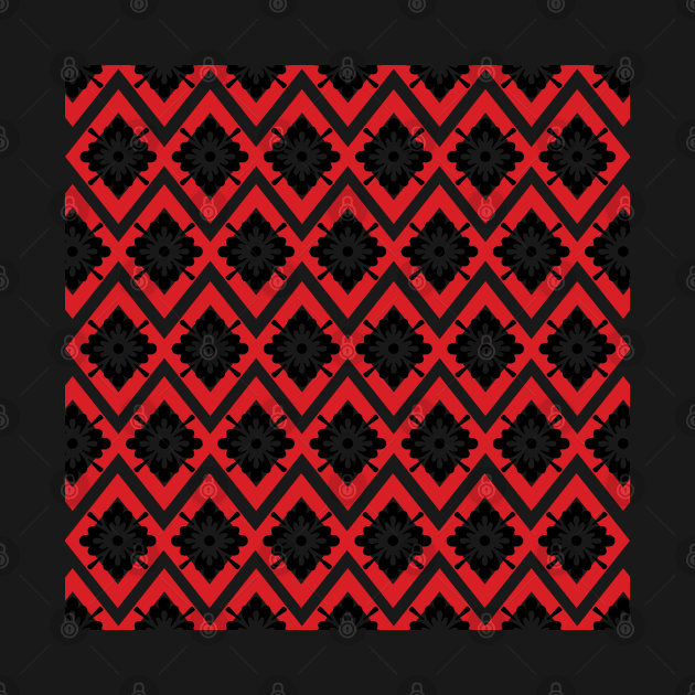 Red and black modern bohemian pattern by SamridhiVerma18