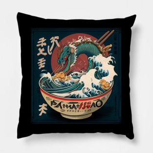 Ramen of Kanagawa  monster dragon in sea Pillow