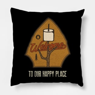 Welcome to our Happy Place Camping Pillow