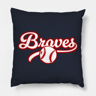 Retro Braves Baseball Pillow