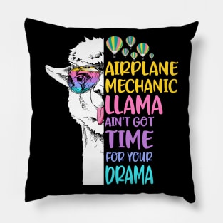 Airplane Mechanic Llama Pillow