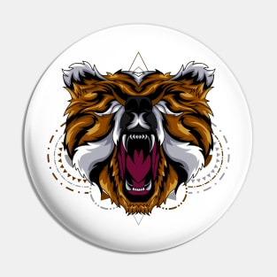 bear roar retro Pin