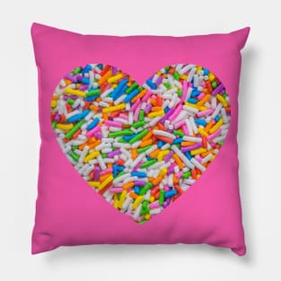 Rainbow Sprinkles Heart Pillow