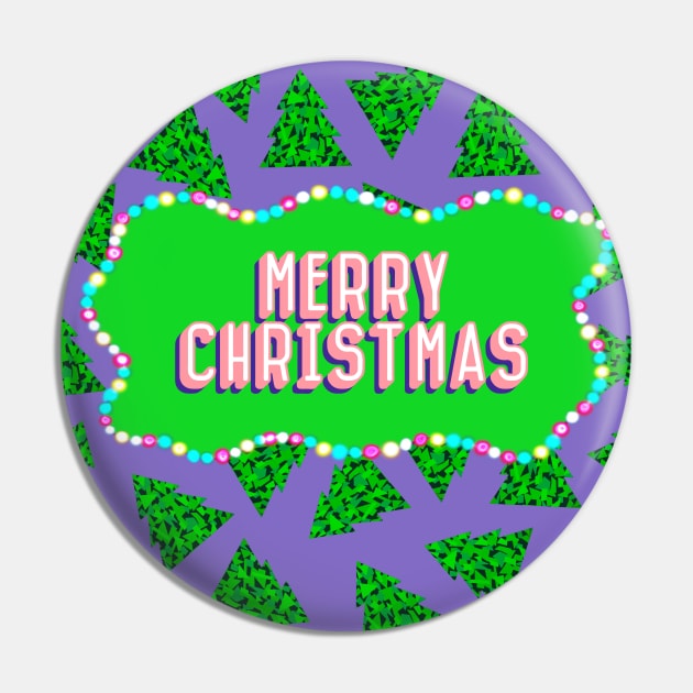 Geometric Christmas Tree with Purple Background Pin by OneThreeSix