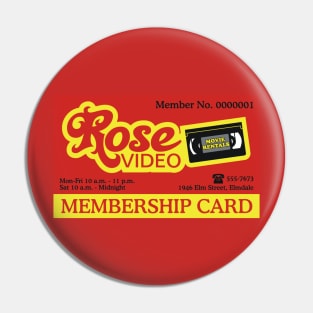 Rose Video Membership Card Pin