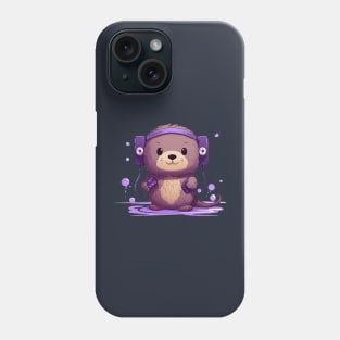 Kawaii sea otter listen music on the Purple tape cassette Phone Case