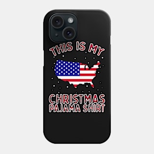 This Is My Patriotic Christmas Shirt Pajamas American Flag Phone Case