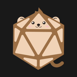 Polyhedral 20 Sided Dice Monkey - Tabletop RPG and Animal Lovers Mashup T-Shirt