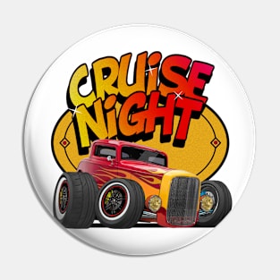 Cruise Night - Hot Rod Cars Pin