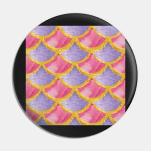 Mermaid Pattern Gold pink violet Pin