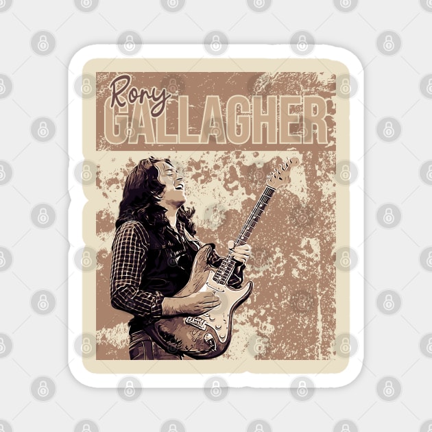 Rory Gallagher // Brown vintage // Poster Magnet by Degiab