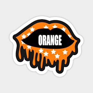 bleed orange lips with stars Magnet