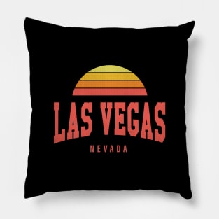 Las Vegas, Nevada - NV Retro Sunrise/Sunset Pillow