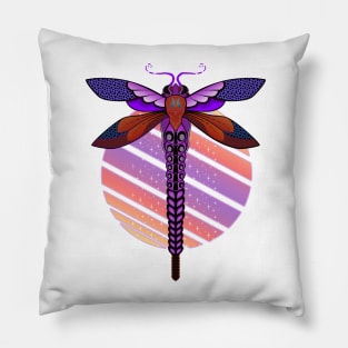 Dragonfly Flying Over the Sun Pillow