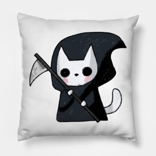 Grim reaper cat drawing Pillow