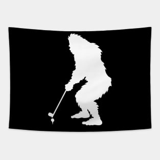 Bigfoot Playing Golf Tapestry