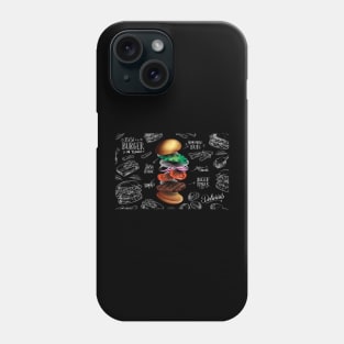 Falling realistic Burger Ingredients Back Board Phone Case