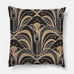 Art Deco Tile Floral. Bluebell flower Pillow