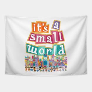 its a small world - distressed vintage park ride print by Kelly Design Company Tapestry