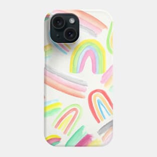 Colorful Watercolor Paint Swatches Brush Strokes Rainbow Abstract Art Phone Case