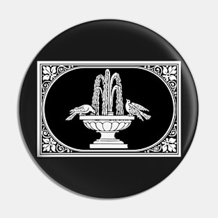 Birds and Fountain - Rectangular Pin