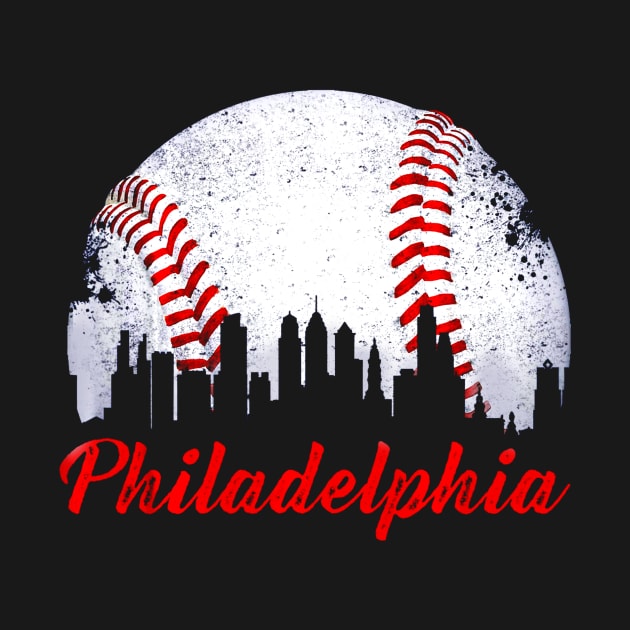 Philadelphia Downtown Baseball Philly Skyline by Chicu