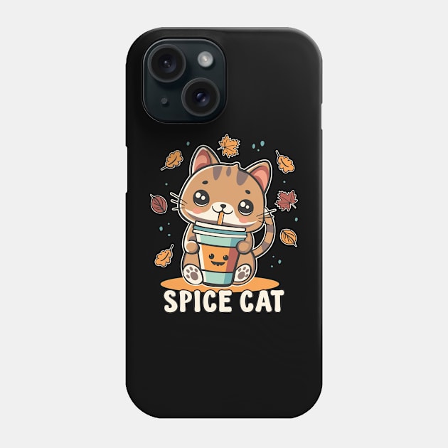Pumpkin Spice Latte Cute Spice Cat Fall Phone Case by FloraLi