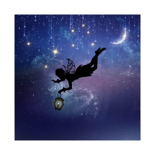 Fantasy | Fairy Silhouette art | Space Galaxy | Starry Night | Geek Gifts T-Shirt