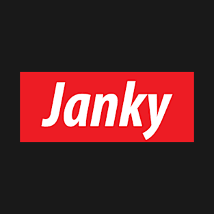 Funny ​'Janky' New Hampshire, USA slang white text on a red background T-Shirt