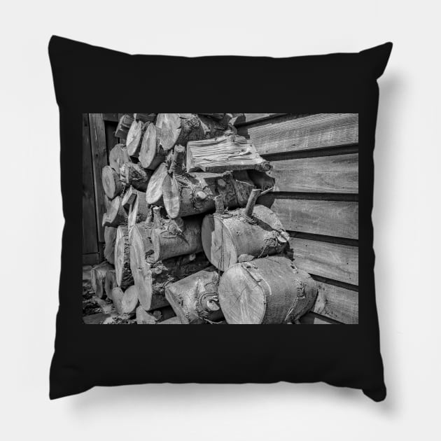 Stack of firewood Pillow by yackers1
