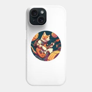 Alone Cool Cat Play Guitar Bass - Cat Lover Phone Case