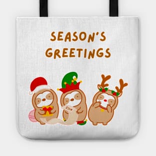 Christmas Season’s Greetings Sloths Tote